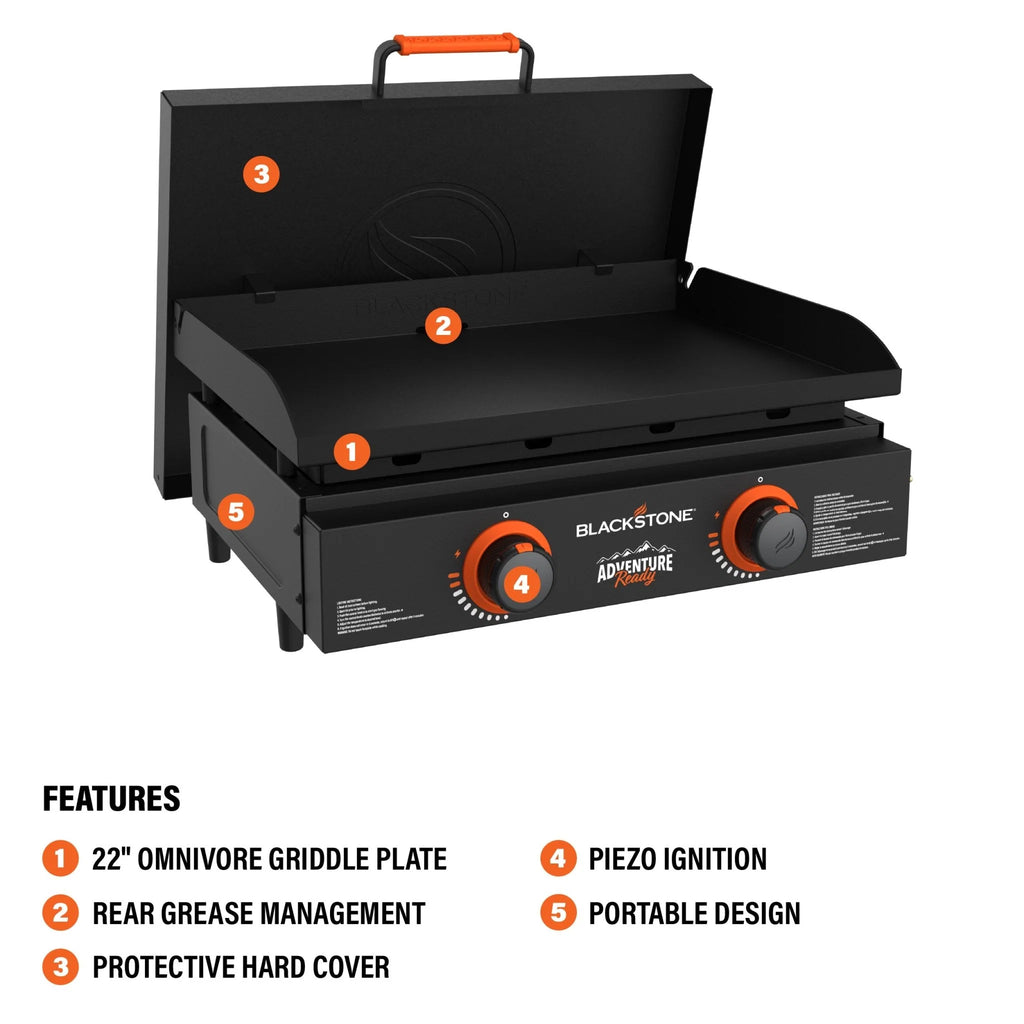 Adventure Ready 22” Tabletop Griddle with Hard Cover